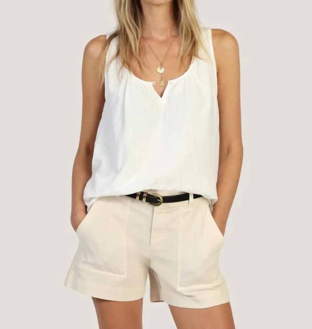 NEW DYLAN bobbi button tank top in white